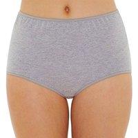 Just Essentials Women's 4 Pack Plain High Waist Full Briefs in Mid Grey | Size: 10