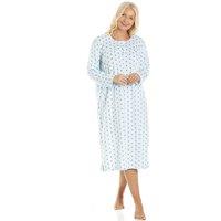 Camille Women's Classic Polka Dot Nightdress in Blue | Size: 10-12