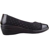 ABSOLUTE FOOTWEAR Women's Slip On Casual Formal Work School Wedge Shoes with Diamante Design in Black | Size: 5