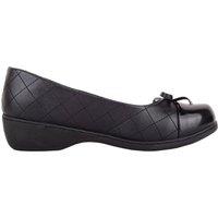 ABSOLUTE FOOTWEAR Women's Slip On Faux Leather Quilted Diamond Patterned School Work Dolly Shoes in Black | Size: 5