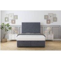 Comfort Beds Denver Plush Ottoman Bed Base-54 Floor Standing Headboard in Dark Grey | Size: Small Double