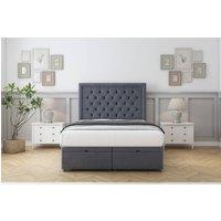 Comfort Beds Rio Plush Ottoman Bed Base-54 Floor Standing Headboard in Dark Grey | Size: Small Double