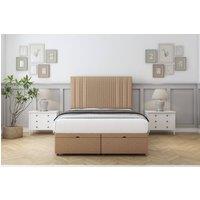 Comfort Beds The Foxy Dumfries Ottoman Bed Base-54 Floor Standing Headboard in Light Brown | Size: Double