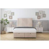 Comfort Beds Royal Naples Ottoman Bed Base-54 Floor Standing Headboard in Light Sand | Size: Small Single