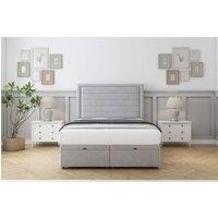 Comfort Beds Anna Plush Ottoman Bed Base-54 Floor Standing Headboard in Silver | Size: Super King