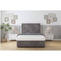 Comfort Beds Savoy Naples Ottoman Bed Base-26 Strutted Headboard in Grey | Size: Small Double