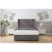 Comfort Beds Chester Naples Ottoman Bed Base-54 Wingback Headboard in Grey | Size: Small Double