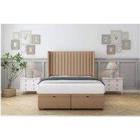 Comfort Beds Chester Dumfries Ottoman Bed Base-54 Wingback Headboard in Light Brown | Size: Small Double
