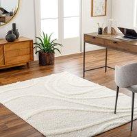 Livabliss Rodos Modern Soft Plush Pile Living Rug in Cream | Size: 160 cm x 215 cm