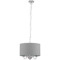 ValueLights Rocha 3 Way Silver Ceiling Light Pendant