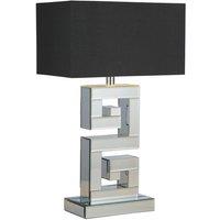 Lighting Collection Mirror Table Lamp With Grey Shade Table Lamp in Silver