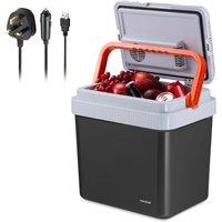 VonShef 24L Electric Cool Box, Insulated Cooler Box with Hot/Cold Function in Dark Grey