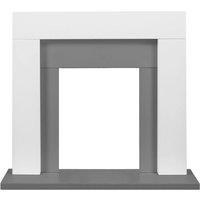 Adam Fires & Fireplaces Pure White & Grey Fireplace, 39 Inch