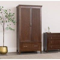 Melody Maison Dark Wood Reeded Wardrobe - Georgian Range in Dark Brown
