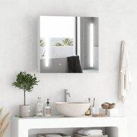 Kleankin LED Illuminated Bathroom Mirror Cabinet with Lights Touch Switch in White