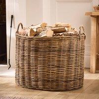 Dibor Traditional Natural Azara Oval Log Basket XXL H56 x L71 x W57cm | Size: Large