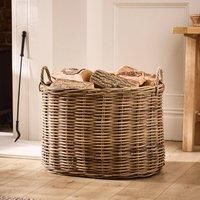 Dibor Traditional Natural Azara Oval Log Basket XL H46 x L67 x W53cm | Size: Large
