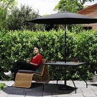OUTSUNNY Square Patio Table, Glass Top Garden Dining Table 100 x 100cm in Black | Size: 100 x 100 cm