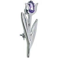 Ojewellery Women's Amethyst Tulip Brooch in Purple