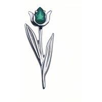 Ojewellery Women's Onyx Tulip Brooch in Green
