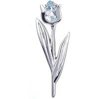 Ojewellery Women's Topaz Tulip Brooch in Blue