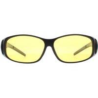 montana Men's Rectangle Matte Black Yellow Polarized MFO1 Fit Over Glasses Night Driving Sunglasses