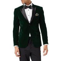 XPOSED Men's Gary Soft Velvet Tuxedo Jacket - Dinner Collection in Green | Size: 40