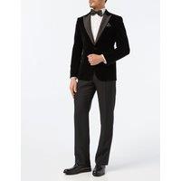 XPOSED Men's Gary Soft Velvet Tuxedo Jacket - Dinner Collection in Black | Size: 42
