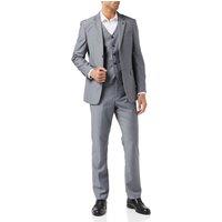 XPOSED Men's JROSS - 3 Piece Business Suit Tailored Fit Office Formals in Grey | Size: 48R