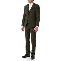 XPOSED Men's Edward Herringbone Tweed Suit in Green | Size: 36R