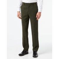 XPOSED Men's Edward Herringbone Tailored Fit Suit Pants - 1920s Inspired Style in Green | Size: 46