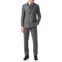 XPOSED Men's George Pinstripe 3-Piece Suit with Double-Breasted Waistcoat in Grey | Size: 42R