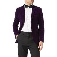 XPOSED Men's Ricky Soft Velvet Dinner Jacket in Purple | Size: 42