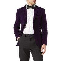 XPOSED Men's Ricky Soft Velvet Dinner Jacket in Purple | Size: 46