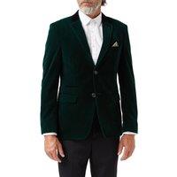 XPOSED Men's Elegant Soft Velvet Dinner Jacket in Green | Size: 46