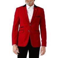 XPOSED Men's JES Velvet Dinner Jacket - Stylish Elegant in Red | Size: 46