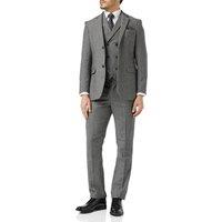 XPOSED Men's Jax - Herringbone Tweed Suit in Grey | Size: 42R