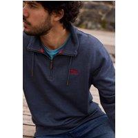 Weird Fish Men's Brampton 1/4 Zip Sweatshirt in Navy | Size: Large