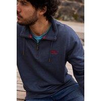 Weird Fish Men's Brampton 1/4 Zip Sweatshirt in Navy | Size: Medium