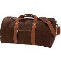 Quadra Men's Vintage Canvas Holdall Duffle Bag - 45 Litres Pack of 2 in Brown