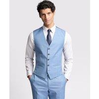Ted Baker Men's Tilson Slim Fit Airforce Blue Sharkskin Waistcoat | Size: 42R