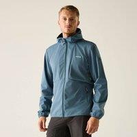Regatta Men's Tredmoor Water-Resistant Hooded Softshell Jacket in Mid Blue | Size: Medium
