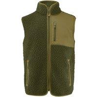 James Harvest Men's Kingsley Sherpa Fleece Gilet in Bottle Green | Size: XL