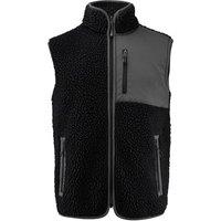 James Harvest Men's Kingsley Sherpa Fleece Gilet in Black | Size: Large