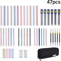 Living and Home 47Pcs Stationery Set with Black Pencil Case