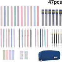 Living and Home 47Pcs Stationery Set with Blue Pencil Case