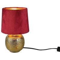 Netlighting Sophia Modern Table Lamp Round Tapered Shade Gold Red Shade