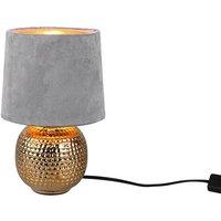 Netlighting Sophia Modern Table Lamp Round Tapered Shade Gold Grey Shade