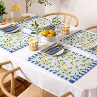 Furn Lemons Set of 4 Indoor/Outdoor Placemats in Blue