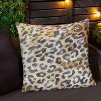 Paoletti Leopardis Leopard Woven Outdoor Cushion | Size: 59 cm x 59 cm
